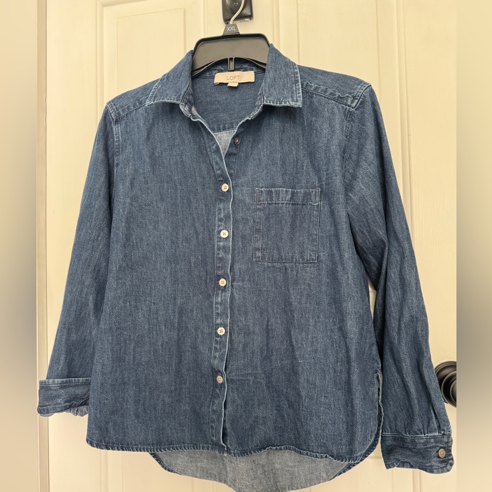 LOFT Dark Blue Denim Shirt